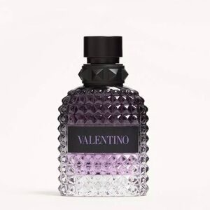 Valentino Men's Studded Glass Cologne Bottle in Purple and Black